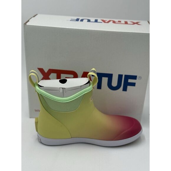 XTRATUF Women's Ankle Deck Boot Yellow Aurora New In Box Size 6 - Picture 4 of 8